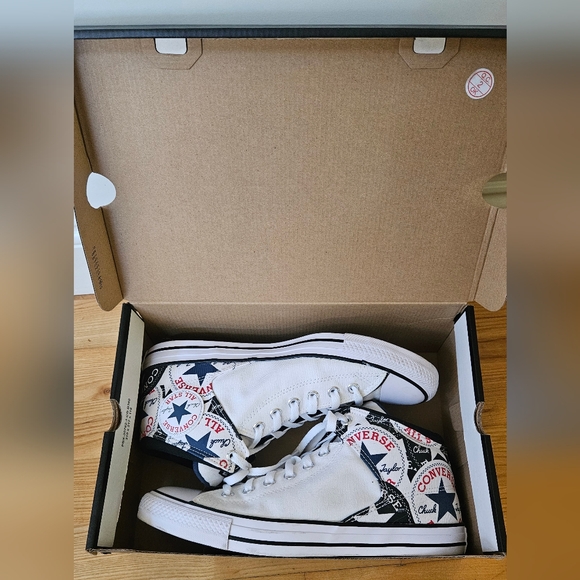 Converse Chuck Taylor White and Black Graphic High-Tops - Picture 8 of 10